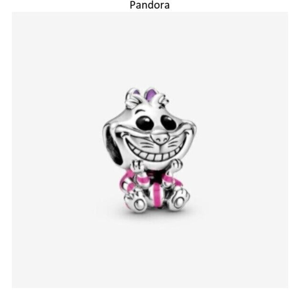 Pandora Silver and Pink Cheshire Cat Bracelet Charm
